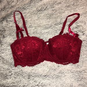 Red lace bra